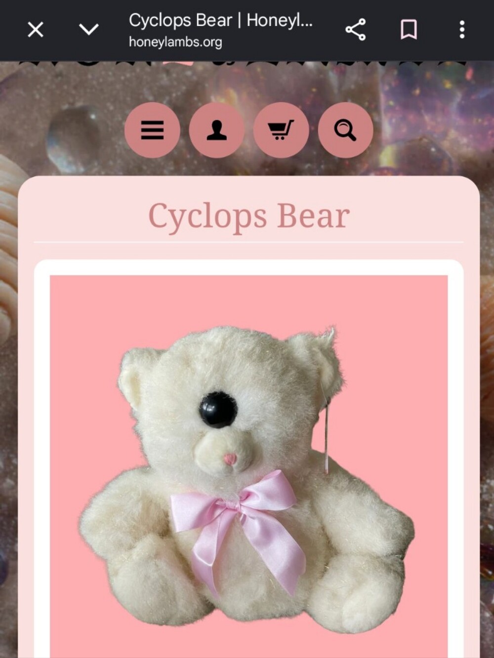 Honeylambs Handmade "Cyclops Bear" Custom Upcycled Teddy Bear ‼️Price is firm